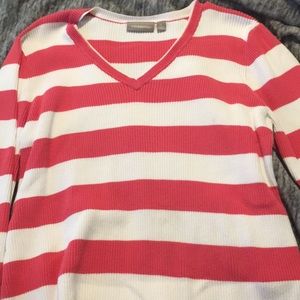 White and pink Emma chamberlain style sweater